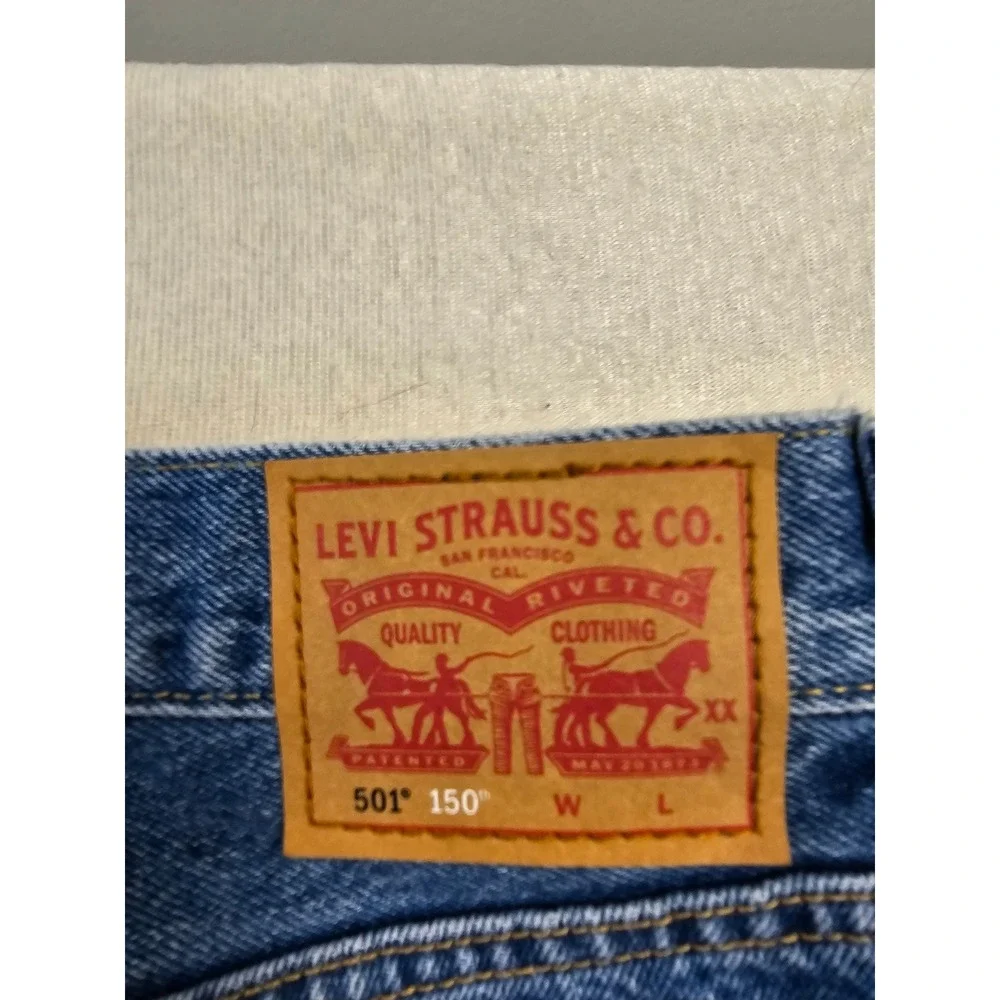Levis 501 Anniversary Edition 150 Years Straight Leg‎ Blue Jeans Mens 30x31
